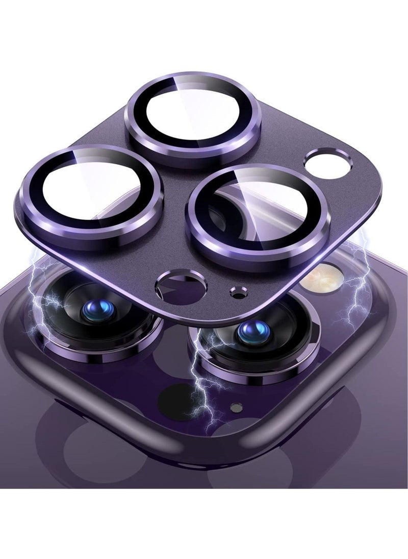 Raxoom iPhone 14 Pro/iPhone 14 Pro Max Camera Lens Protector, [Drop Protection] 9H Tempered Glass Camera Cover screen Metal Ring Case Friendly Scratch Resistant Easy to Install - Image 1