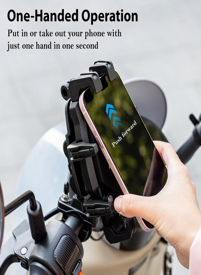 EMERK Motorcycle Phone Mount with Vibration Dampener, Anti-Shake Anti-Theft Motorcycle Phone Holder, Adjustable Handlebar Cellphone Cradle for Bike Bicycle Road Scooter ATV Fit 5.4''-7.2'' Smartphone - Image 4