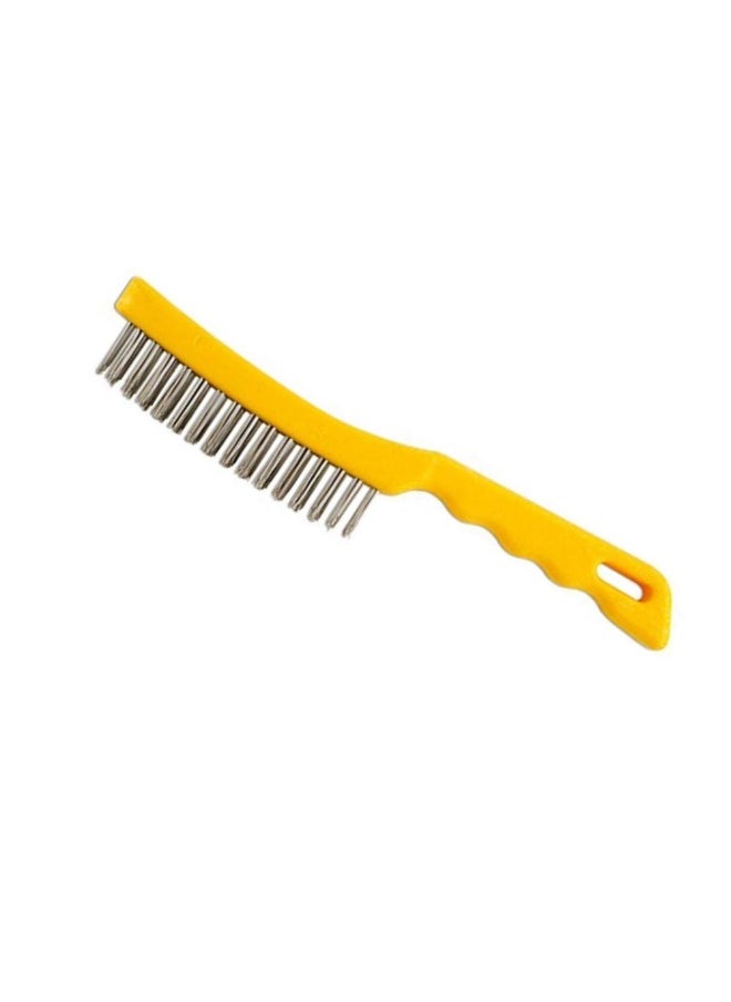 Royal Apex Steel Wire Brush With Handle For Cleaning And Polishing Hard Or Metal Equipment Yellow  - Image 1