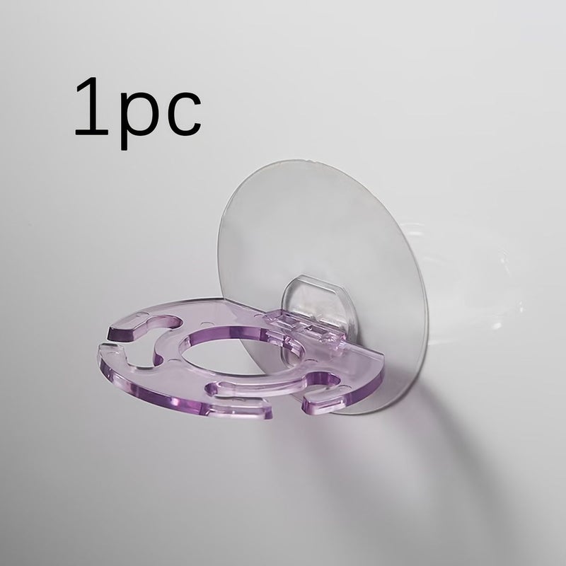 Purple 1pc Electric Toothbrush Holder Wall Mount Plastic Seamless Storage Rack - Image 1