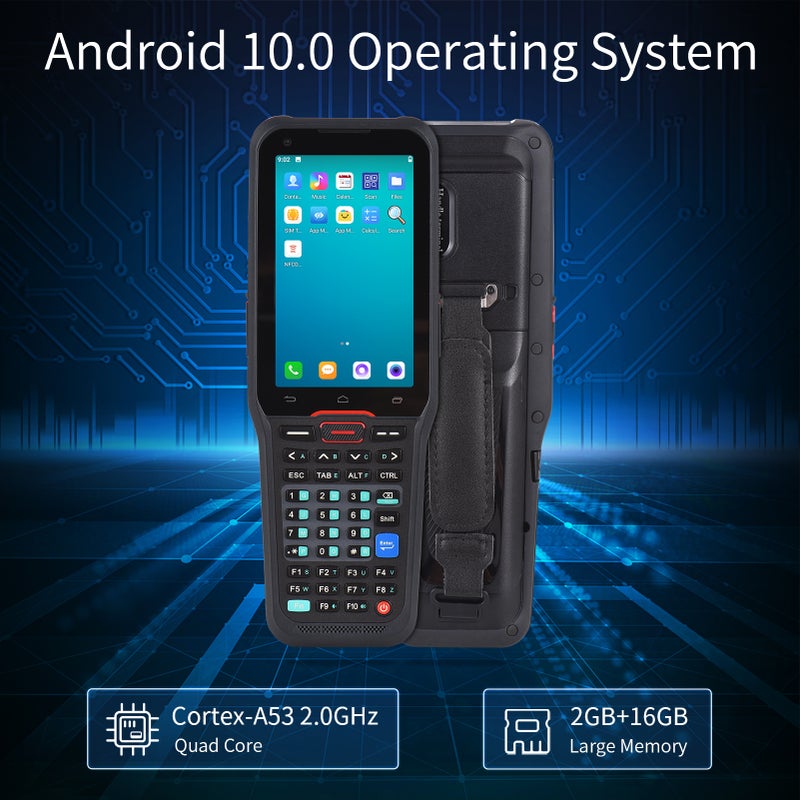 Android 10.0 1D Barcode Scanner Handheld Mobile Terminal PDA with Honeywell 5703 Scan Engine Support 1D/2D/QR Code Scaning Wireless Wi-Fi 4G with 4.0 Inch Touchscreen for Warehouse Delivery Retail - Image 3