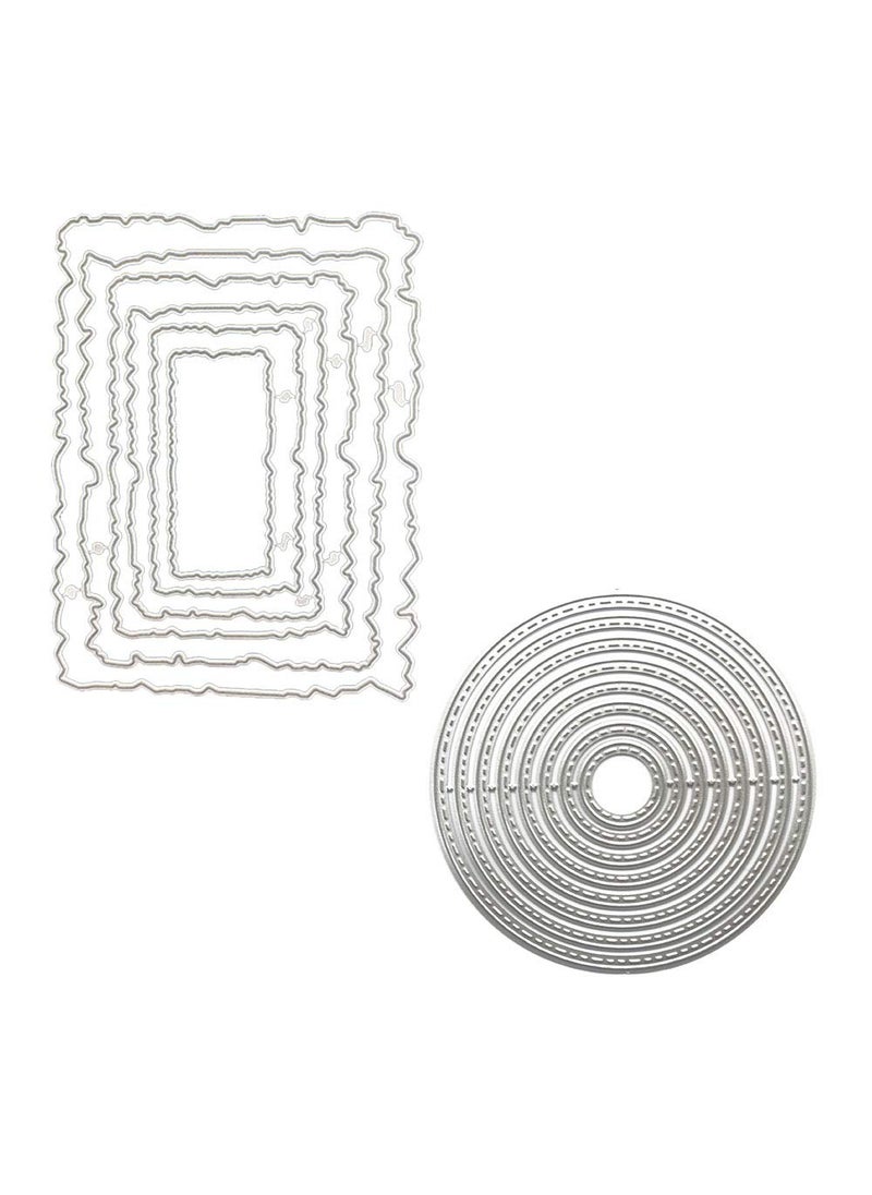 Metal Nesting Cutting Dies Circle and Rectangle Embossing Stencil Die Cuts for Card Making Scrapbooking Paper Craft Album Stamps DIY Dcor
