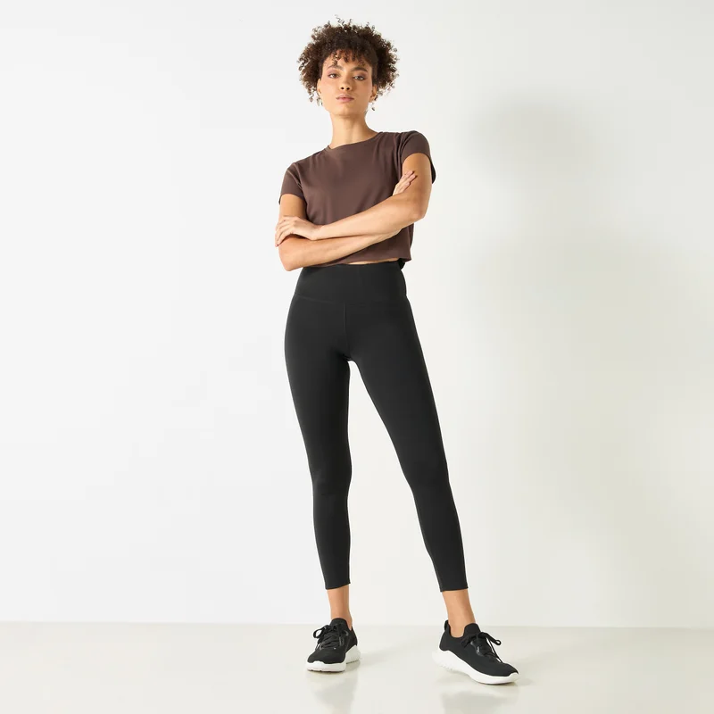 ADOT by Splash Crew Neck Crop T-shirt with Short Sleeves