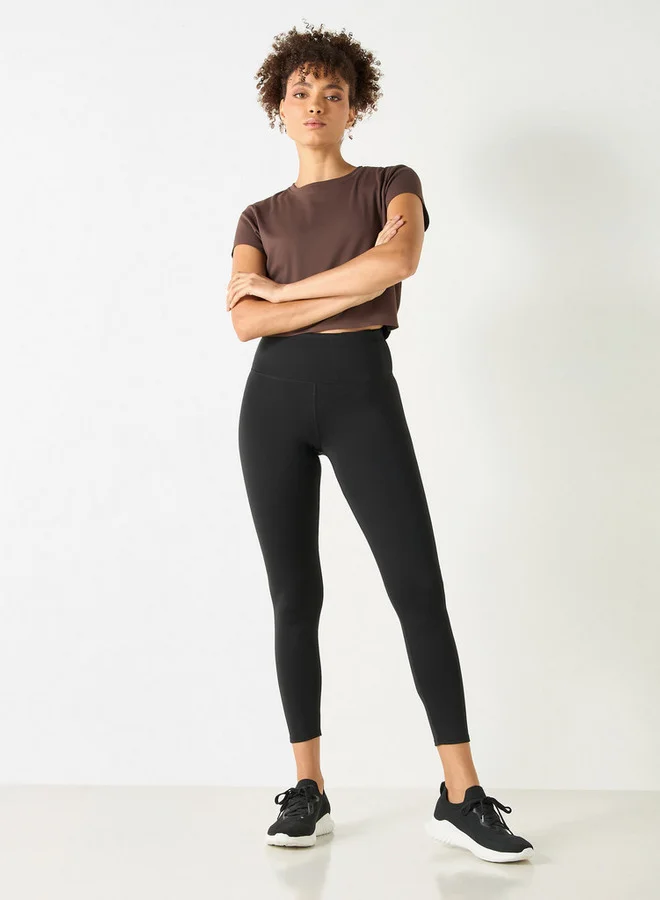 ADOT by Splash Crew Neck Crop T-shirt with Short Sleeves