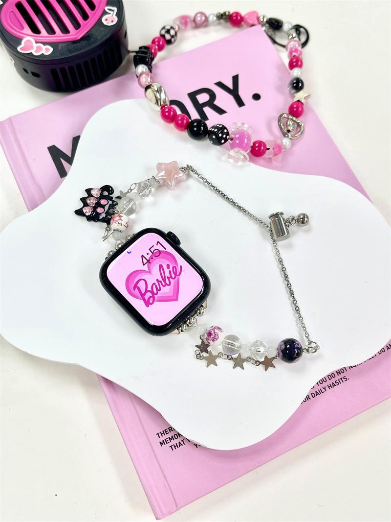 Funny Cat Bracelet Strap Korean Fashion Suitable For Iwatch7 Apple 8 Watch Strap Summer Sweet Cool Girl S6 - Image 1
