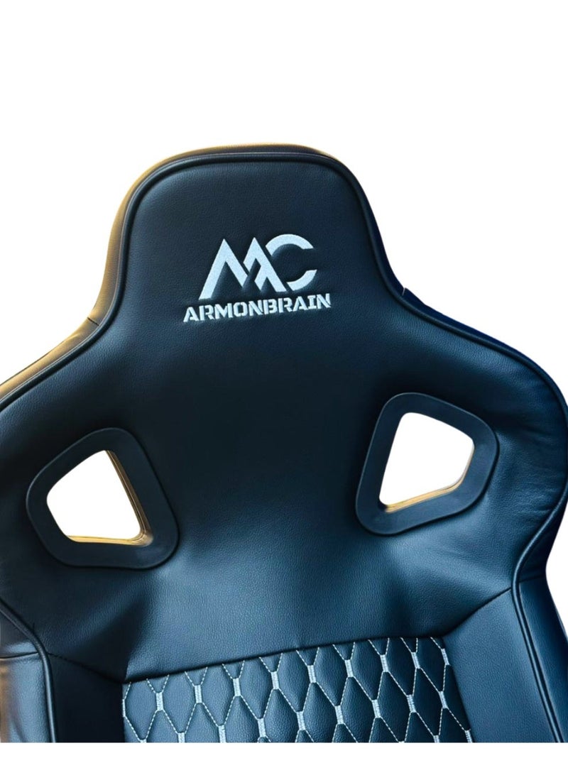 محاكي قيادة احترافي مع حامل شاشة ومقعد سباق وحامل دركسون ودواسات وشيـفتر – متوافق مع لوجيتيك وثراستماستر وفاناتيك - Image 4