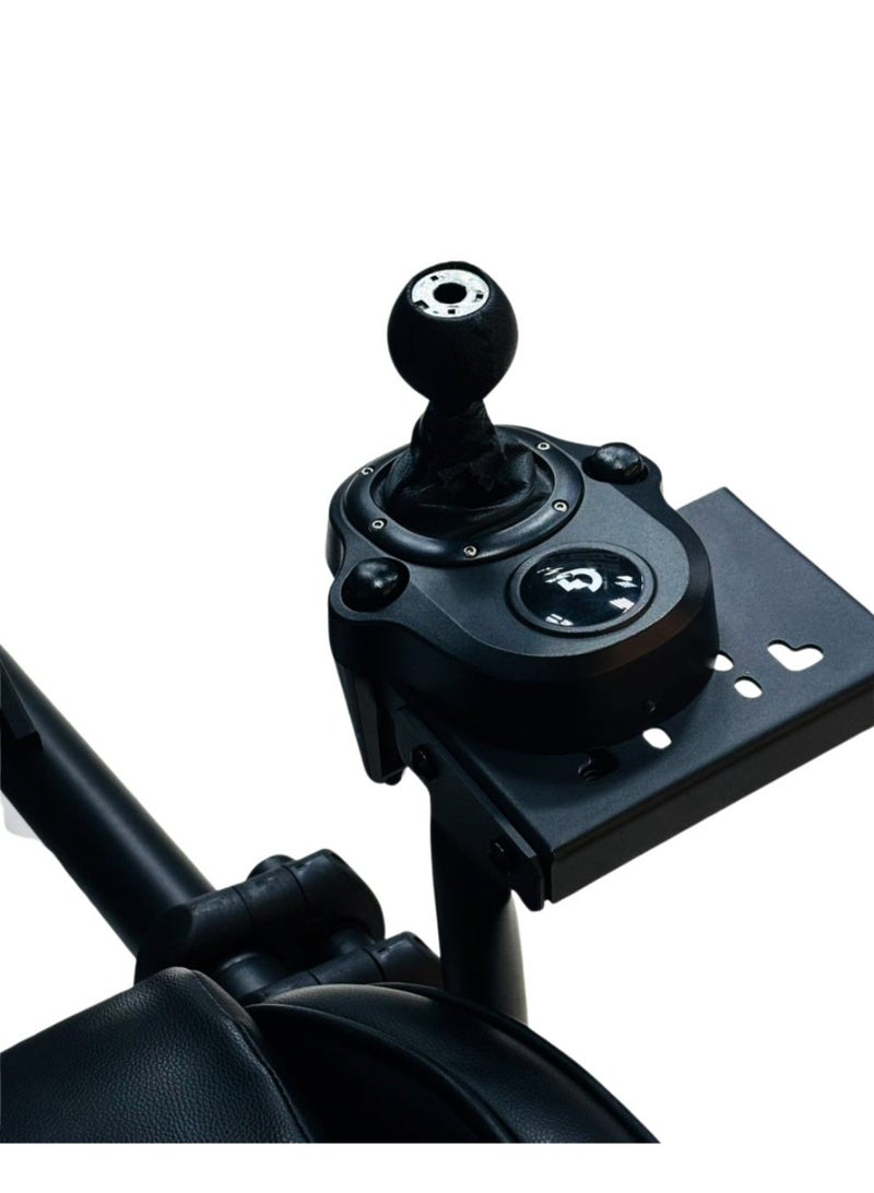 محاكي قيادة احترافي مع حامل شاشة ومقعد سباق وحامل دركسون ودواسات وشيـفتر – متوافق مع لوجيتيك وثراستماستر وفاناتيك - Image 1