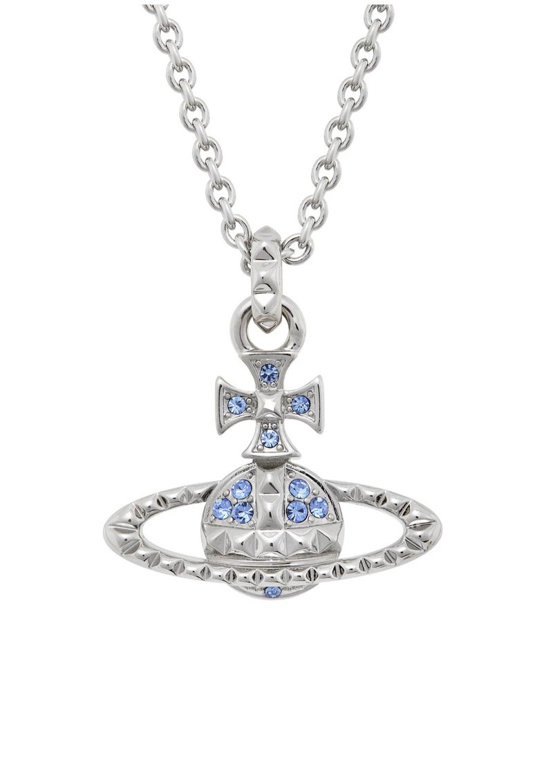 Vivienne Westwood Mayfair Bas Relief Pendant In Rhodium-light-sapphire-crystal  - Image 1