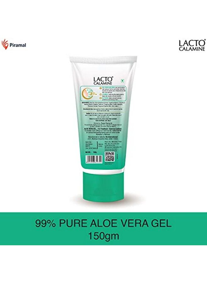 Lacto Calamine Aloe Vera Gel With 99% Pure Natural Aloe Vera Vitamin E And Glycerin For Nonsticky Hydration And Cooling Effect. Lightweight. Soothes And Nourishes Skin. No Parabens No Sulphates 150 G Pack Of 1  - Image 4