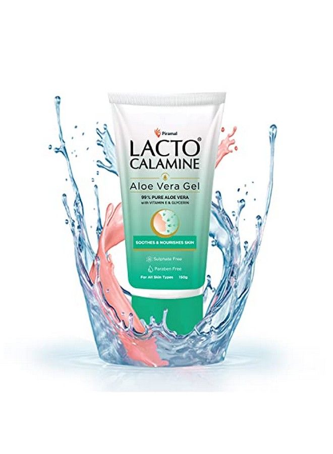Lacto Calamine Aloe Vera Gel With 99% Pure Natural Aloe Vera Vitamin E And Glycerin For Nonsticky Hydration And Cooling Effect. Lightweight. Soothes And Nourishes Skin. No Parabens No Sulphates 150 G Pack Of 1  - Image 2