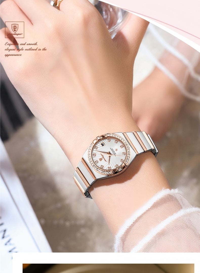POEDAGAR Watch For Women Stainless Steel Quartz Luminous Water Resistant Watch - Image 2