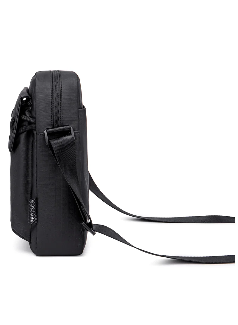 ARCTIC HUNTER Premium Unisex Side Bag 11 inch Water Resistant Polyester Anti Theft Sling Bag for Men and Women on Travel Business Office K00527 Black