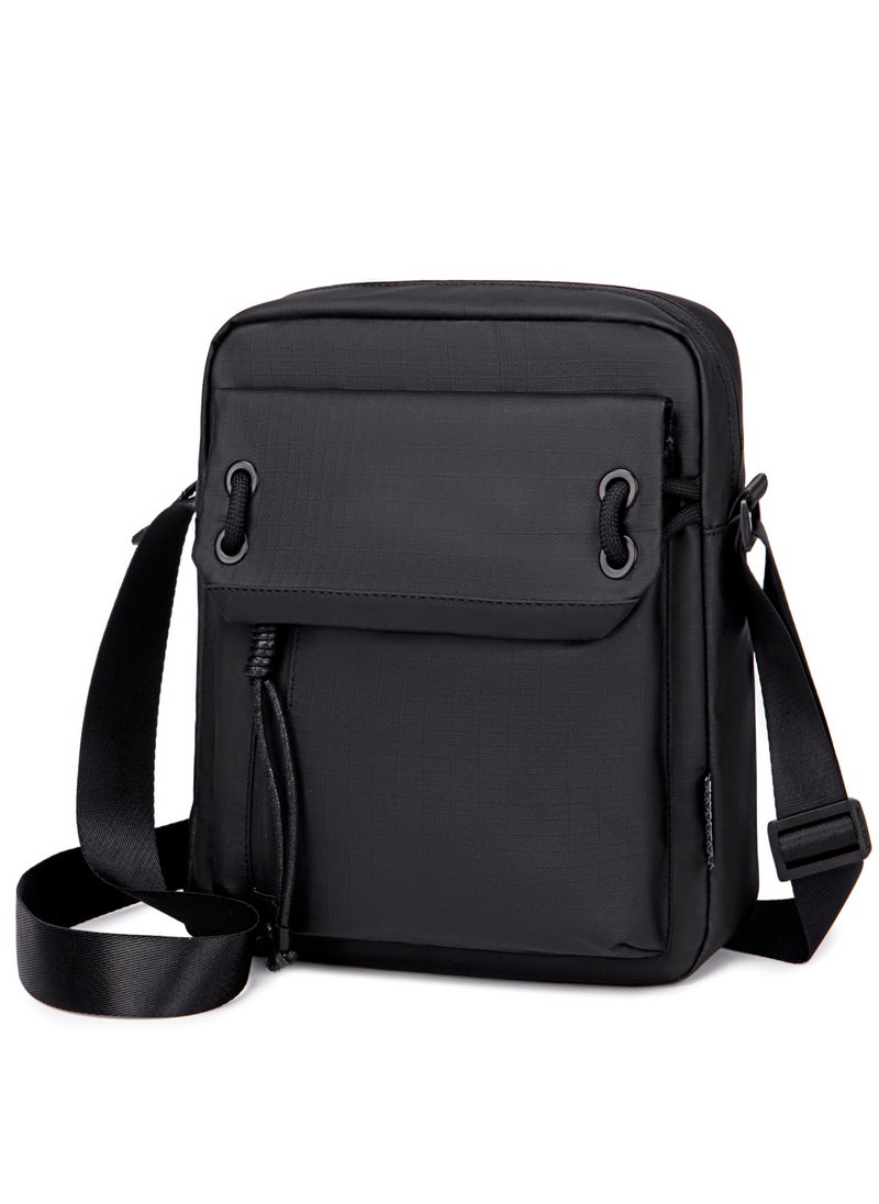 ARCTIC HUNTER Premium Unisex Side Bag 11 inch Water Resistant Polyester Anti Theft Sling Bag for Men and Women on Travel Business Office K00527 Black  - Image 1