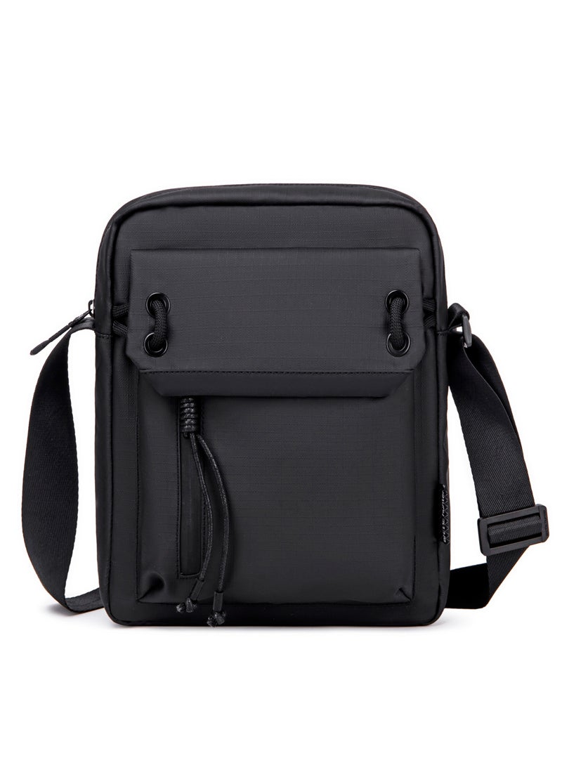 ARCTIC HUNTER Premium Unisex Side Bag 11 inch Water Resistant Polyester Anti Theft Sling Bag for Men and Women on Travel Business Office K00527 Black  - Image 3