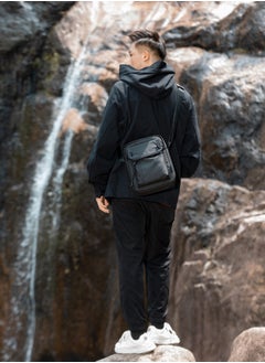 ARCTIC HUNTER Premium Unisex Side Bag 11 inch Water Resistant Polyester Anti Theft Sling Bag for Men and Women on Travel Business Office K00527 Black  - Image 2