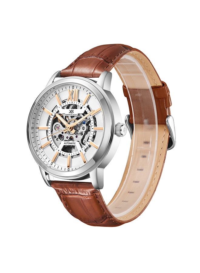 KENNETH SCOTT Men's Leather  Automatic  Watch K24323-SLDWK - 43.5 mm  - Image 2