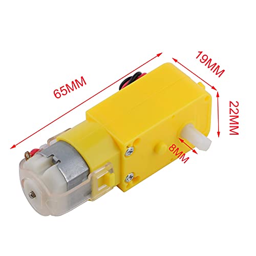 Stemedu 4PCS DC TT Motor Gearbox Motor - 3-6V Dual Shaft Geared Electric Motors for Ar-duino Smart Car Chassis - 200RPM Ratio 1:48 DIY Robot Toys (4) - Image 3