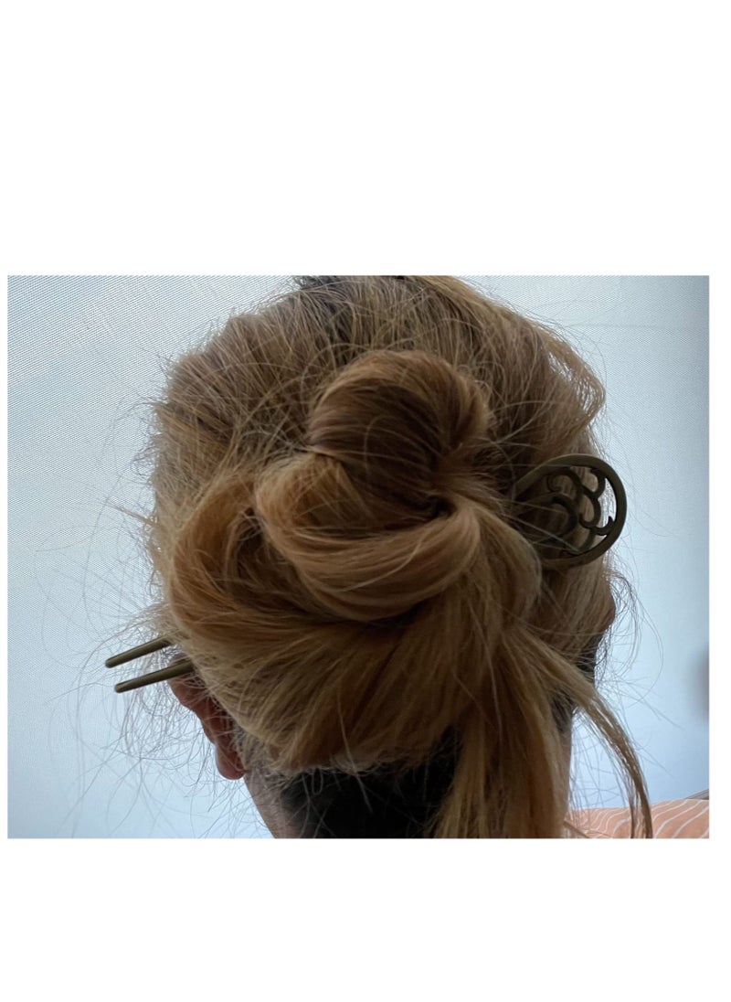 SYOSI - 6 Pieces Nordic Classical Metal U Shaped Hairpin Vintage Hair Sticks Hair Fork Pins 2 Prong Updo Chignon Pins Hair Accessory for Women Girls Hairstyles (Bronze) - Image 1