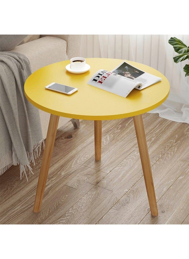 DANUBE HOME Armando Coffee Table Multifunctional Center Table Round Modern Furniture For Living Room Yellow 49x49x49 cm - Image 1