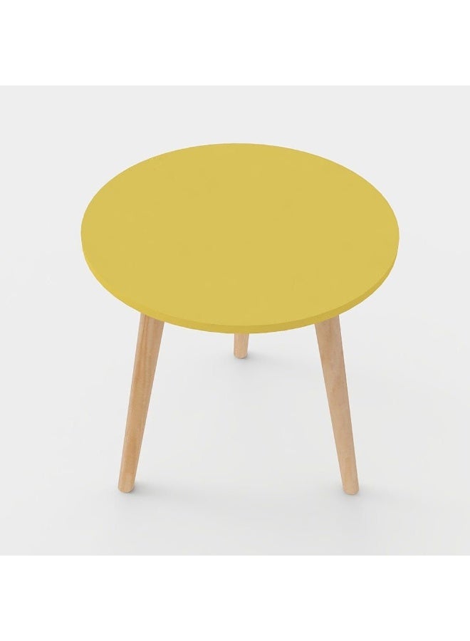 DANUBE HOME Armando Coffee Table Multifunctional Center Table Round Modern Furniture For Living Room Yellow 49x49x49 cm - Image 3