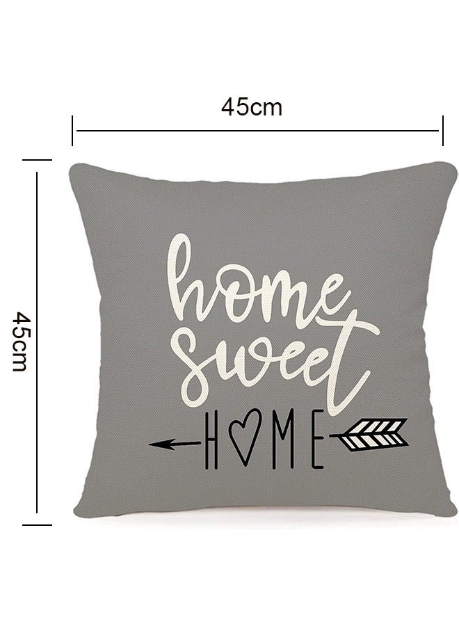 Bukela Pillow Covers  Set of 4, Modern Sofa Throw Pillow Cover, Decorative Outdoor Linen Fabric Pillow Case for Couch Bed Car 45x45cm (Gray,Set of 4) - Image 2