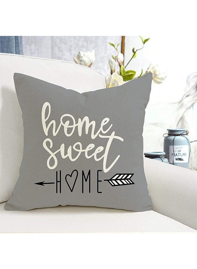 Bukela Pillow Covers  Set of 4, Modern Sofa Throw Pillow Cover, Decorative Outdoor Linen Fabric Pillow Case for Couch Bed Car 45x45cm (Gray,Set of 4) - Image 4