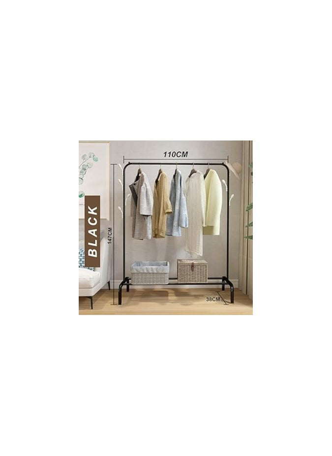 Generic - Multi-Use Metal Clothes Rack, Jacket Coat Hanger and Storage Organizer for Bedroom Home (Single Layer) - Image 1