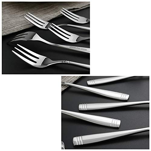 Obstnny 12 Pieces Cake Forks, Stainless Steel Appetizer Forks, 3 Tine Tasting Fork - Image 3