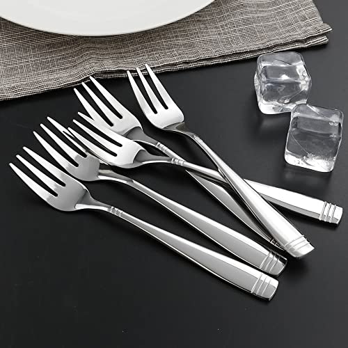 Obstnny 12 Pieces Cake Forks, Stainless Steel Appetizer Forks, 3 Tine Tasting Fork - Image 2