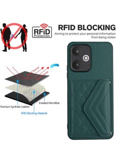 erorex Case For Xiaomi Redmi 13C 5G / Redmi 13R Rhombic Texture Card Bag RFID Phone Case  - Image 4