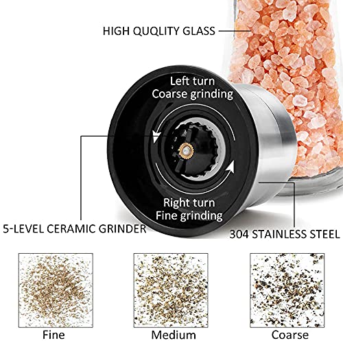 Evona Salt and Pepper Grinder Stainless Steel Spice Pepper Mill with Strong Adjustable Ceramic Grinder Kitchen Cooking Tools - Image 4