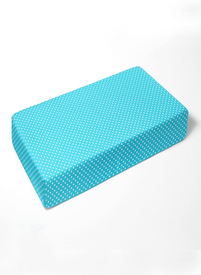 Bacati باكاتي - شيت سرير مناسب للأطفال بنقاط دبابيس 100% قطن (نقاط دبابيس، أكوا تركواز) - Image 3