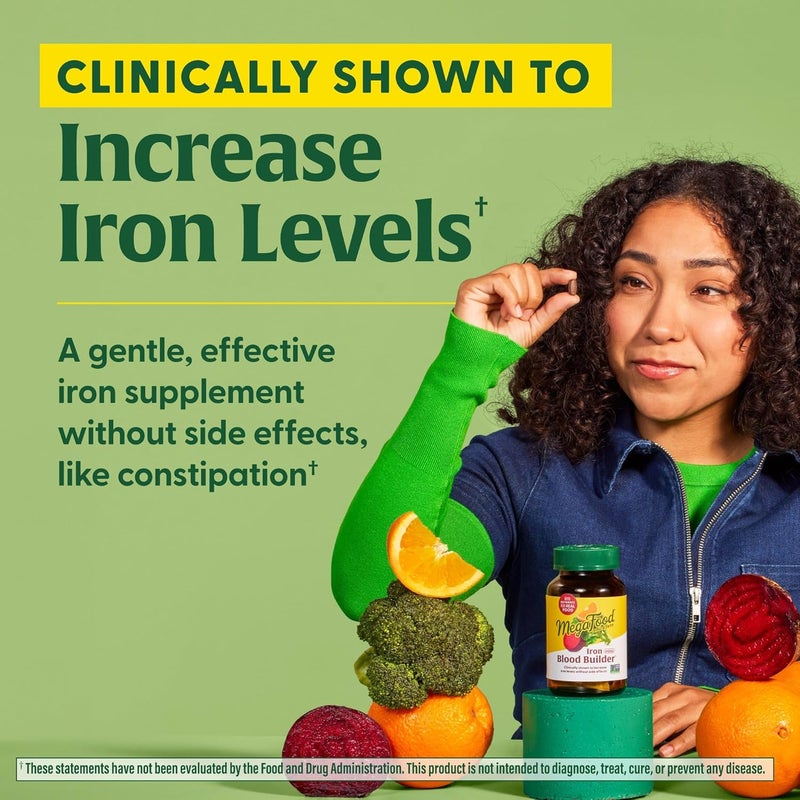 MegaFood Blood Builder Minis Iron Supplement Clinically Shown to Increase Iron Levels Without Side Effects  Vegan Supplement with Vitamin C Vitamin B12  Folic Acid 72 Tablets 36 Servings - Image 3