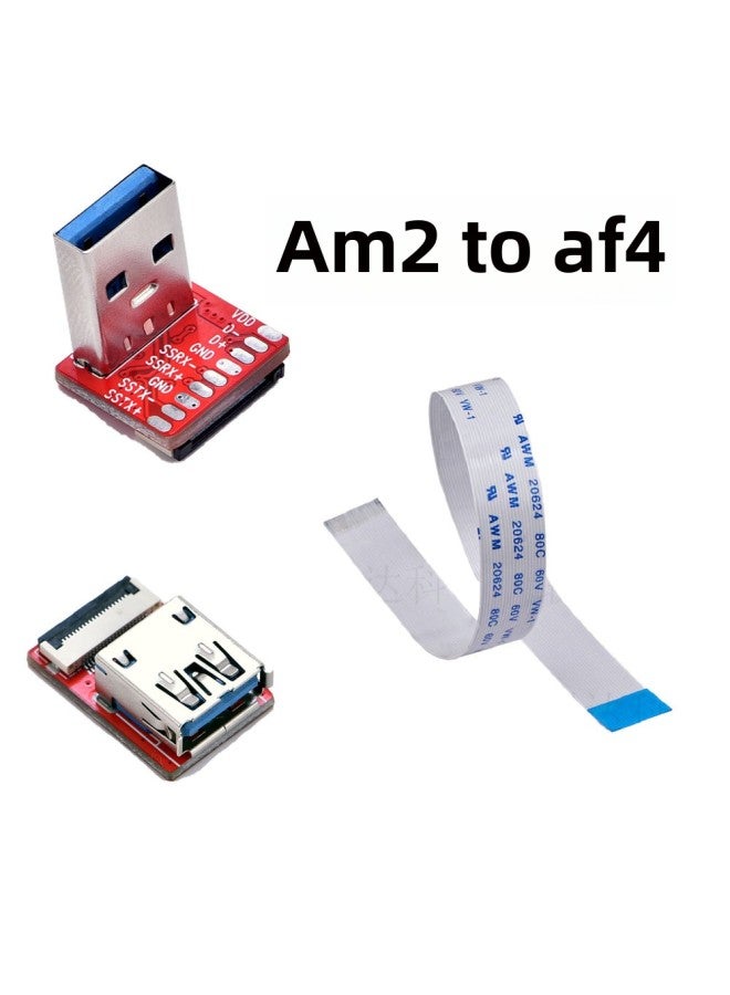 LDK Usb3.0 Cable Male-to-male High-speed Transmission Line Male-to-female Flexible Cable Usb Right Angle Bend Extension Cable-Color:USB3.0 AM2 To AF4-Length:30CM Flexible Cable