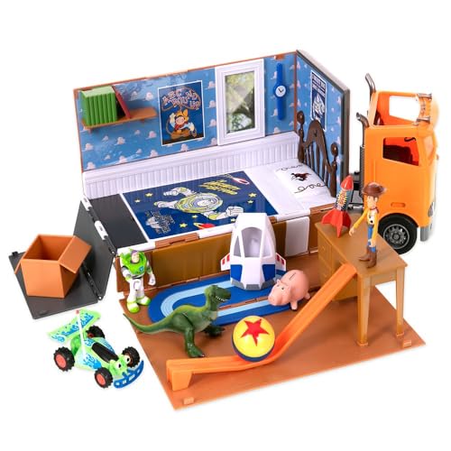 Disney Store Official Toy Story Moving Truck Vehicle Play Set Eggman Movers Truck with Trailer Andys Room Woody Buzz Lightyear Rex RC Hamm Plus Accessories - Image 5