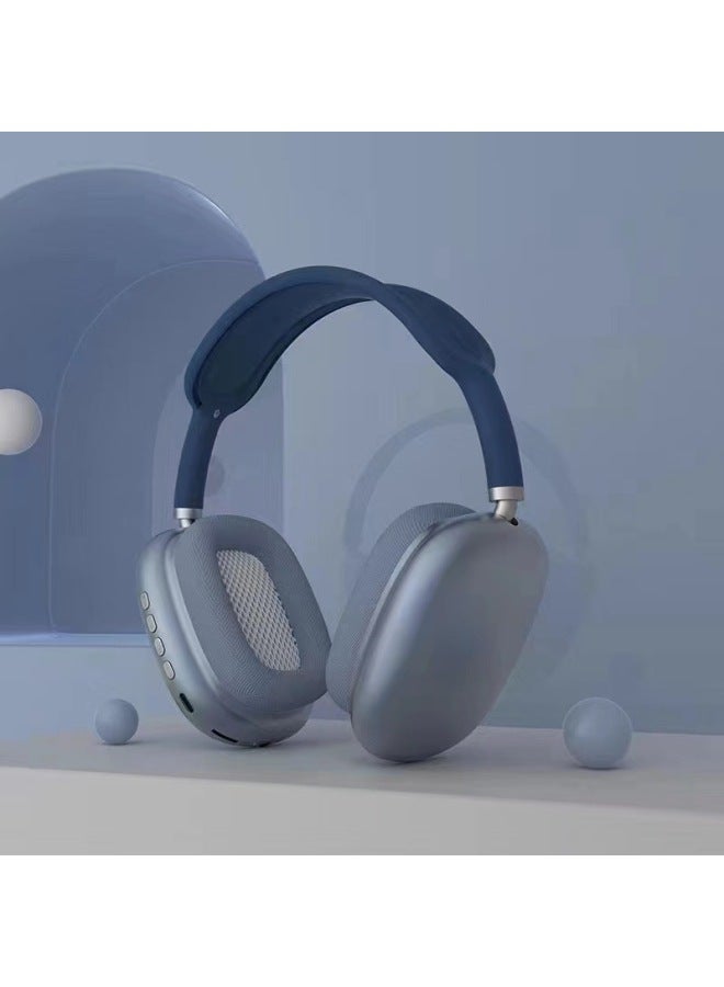 Explosions P9 Wireless Headset Bluetooth Headset Sports Game TF Card Stereo Direct Sales-Color:Blue