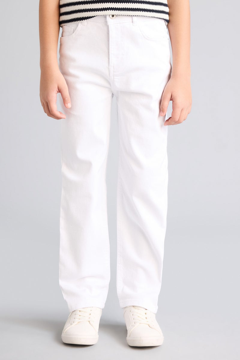 DeFacto White Boy Boy Straight Fit Jeans Casual - Image 3