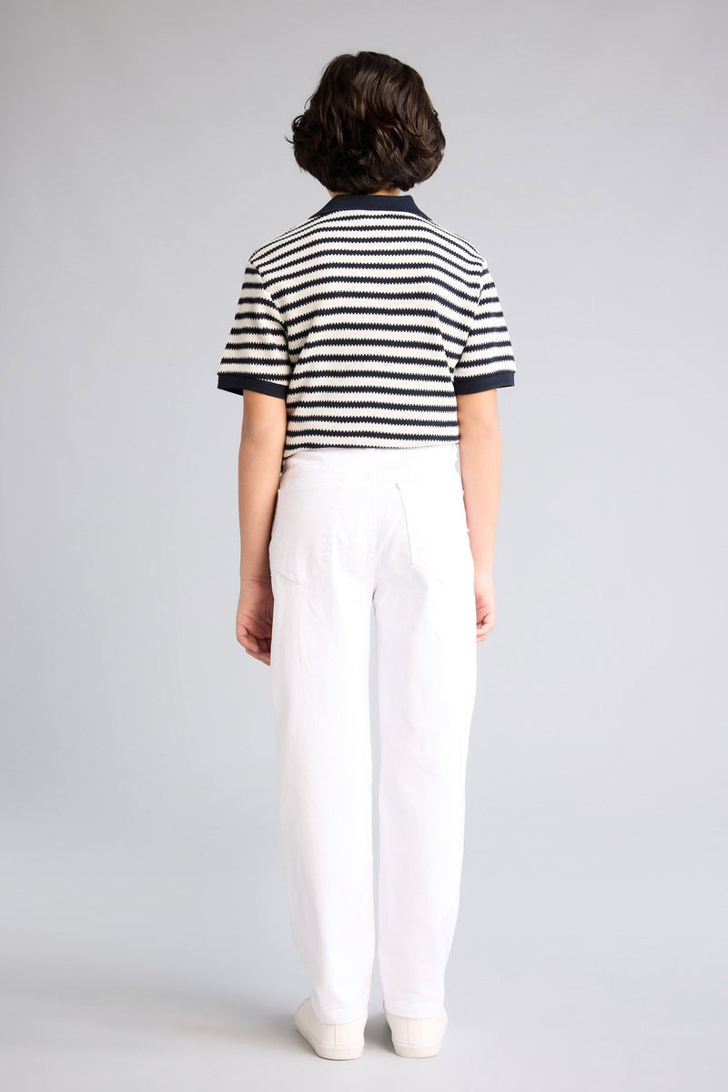 DeFacto White Boy Boy Straight Fit Jeans Casual - Image 5