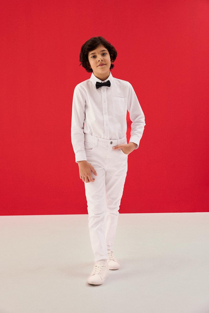 DeFacto White Boy Boy Straight Fit Jeans Casual - Image 3