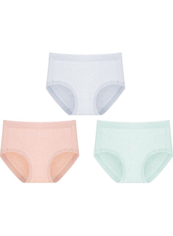 THREEGUN [Yun Gan Series] Women'S Underwear, Pure Cotton, Comfortable, Breathable, Hip-Hugging, Mid-Rise, Solid Color Triangle Briefs For Young Women - Image 1