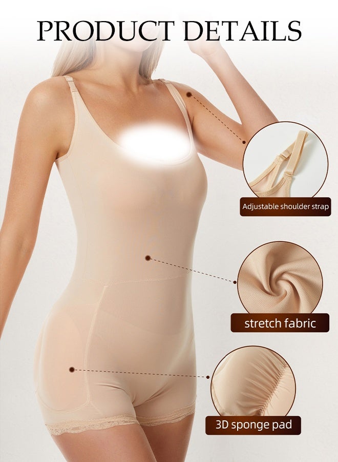 DUNISO Women's Bodysuit Shapewear，Tighten Waist Abdomen Buttocks Lift Bodysuit，Lightweight Breathable U-Neck Sleeveless Slimming Jumpsuit with Adjustable Shoulder Strap，Suitable for Daily Life and Exercise, XL - Image 5