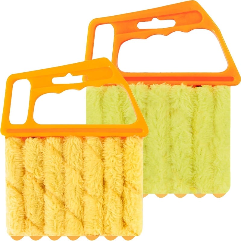 2 Pcs Blind Cleaner  Washable Window Blind Cleaner Duster Tool HandHeld Blind Duster for Wood Dlinds Mini Duster Brush Blind Dust Cleaner Venetian Shades Brush Window