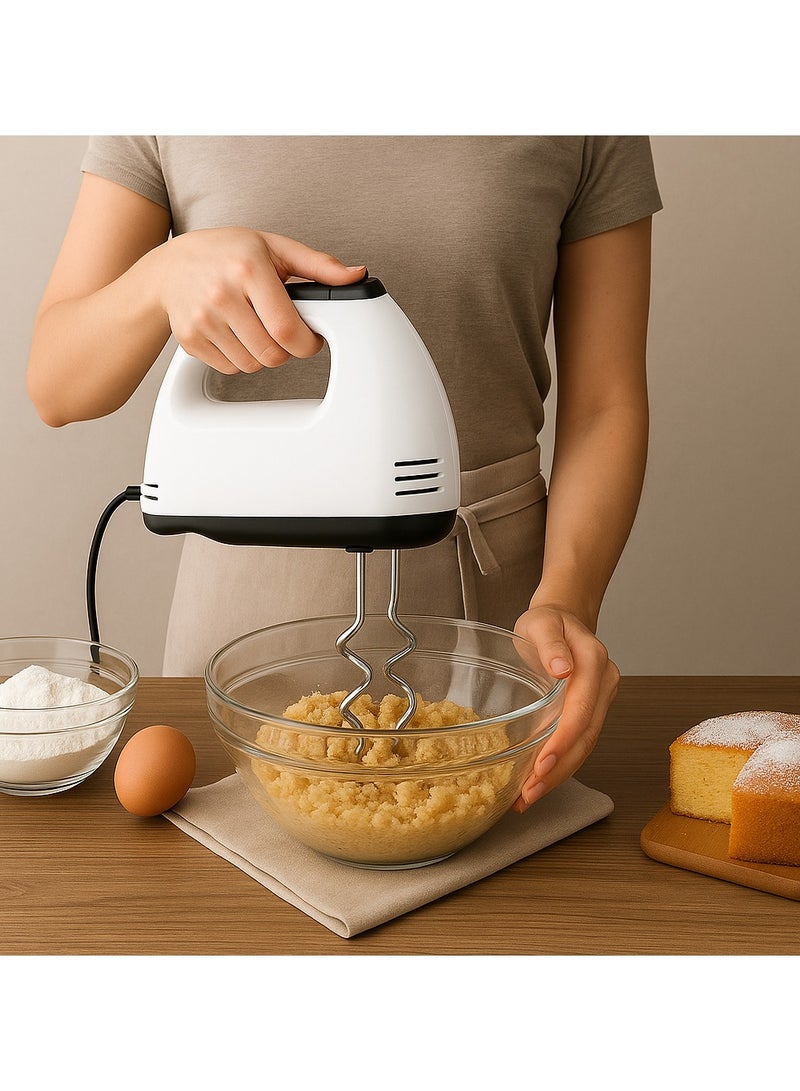 Electric Hand Mixer – 7 Speed Settings - Lightweight 300W Handheld Egg Beater with Extra-Long Beaters | Dough Hooks & Balloon Whisk – Ideal for Baking, Whipping, Mixing & Cake Making - Image 2