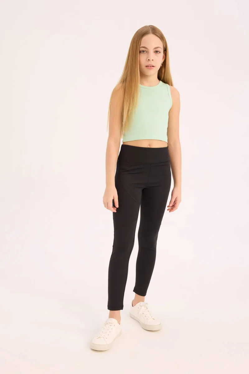 ديفاكتو Girl Crew Neck Crop Top