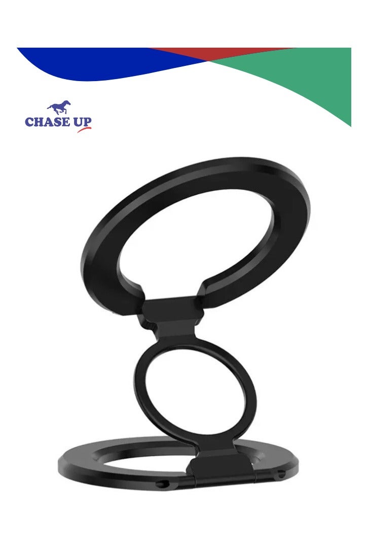 Chase Up 3-in-1 Double Sided Foldable Magnetic Phone Holder, Universal Magnetic Stand for iPhone, Samsung & All iOS/Android Devices | MagSafe Compatible Phone Ring Holder & Desktop Stand Accessories