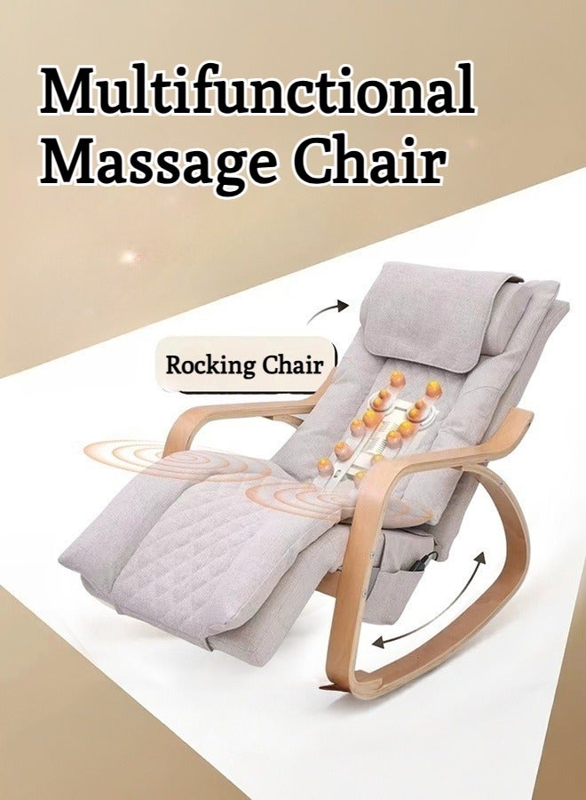 XiuWoo Multifunctional Rocking Massage Chair and Recliner,Solid wood massage rocking chair,Shiatsu,Hips Vibration and Rolling Massage for Body Relaxation with Detachable headrest cape Adjustable Footrest - Image 1