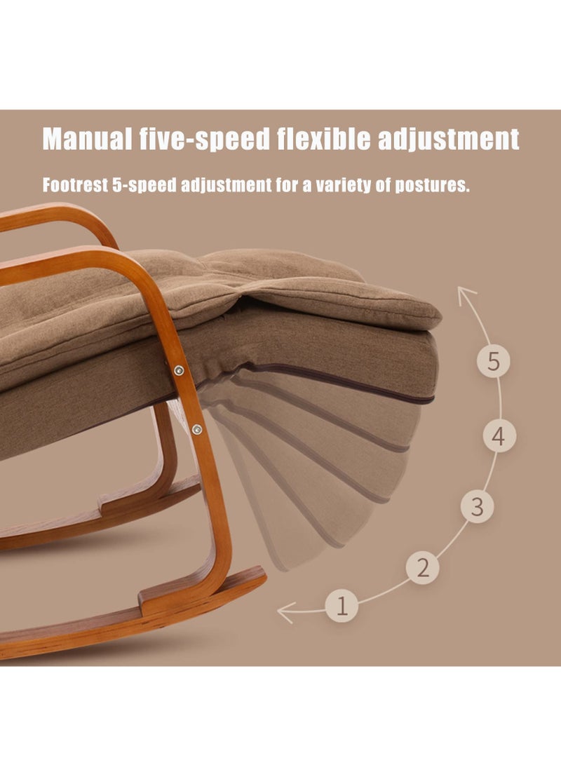 XiuWoo Multifunctional Rocking Massage Chair and Recliner,Solid wood massage rocking chair,Shiatsu,Hips Vibration and Rolling Massage for Body Relaxation with Detachable headrest cape Adjustable Footrest - Image 5