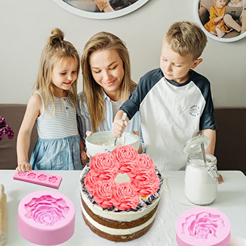 muyulin Large Rose Flower Silicone Molds Chocolate, 3 Packs Peony Carnation 3D Fondant Molds for Wedding Cake Decoration, Birthday Cupcake Topper, Soap, Candy, DIY Craft, Polymer Clay - Image 4