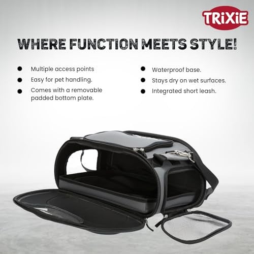 Trixie Wings Airline Pet Carrier Approved for Air Travel, Suitable for Cocker Spaniel, Broder Coolie, Poodle up to 20 kg - Size :18” X 11” X 9”, Grey/Blue - Image 3