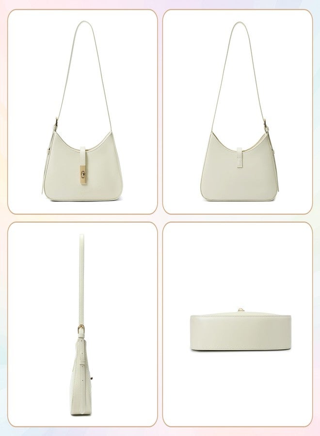 Keyli Fashion Shoulder Bag for Women Vegan Leather Adjustable Handbags Hobo Bags Purses with Long Strap, B-cream, 207.5 cubic inches - Image 5